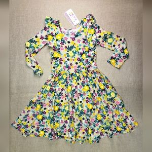 Dot Dot Smile DDS Ruffle Sleeve floral print dress Girls Size 8/10 NWT